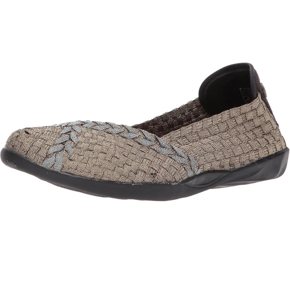 Bernie‎ Mev Womens Braided Catwalk Gold Bronze Woven Elastic Flats Size 37